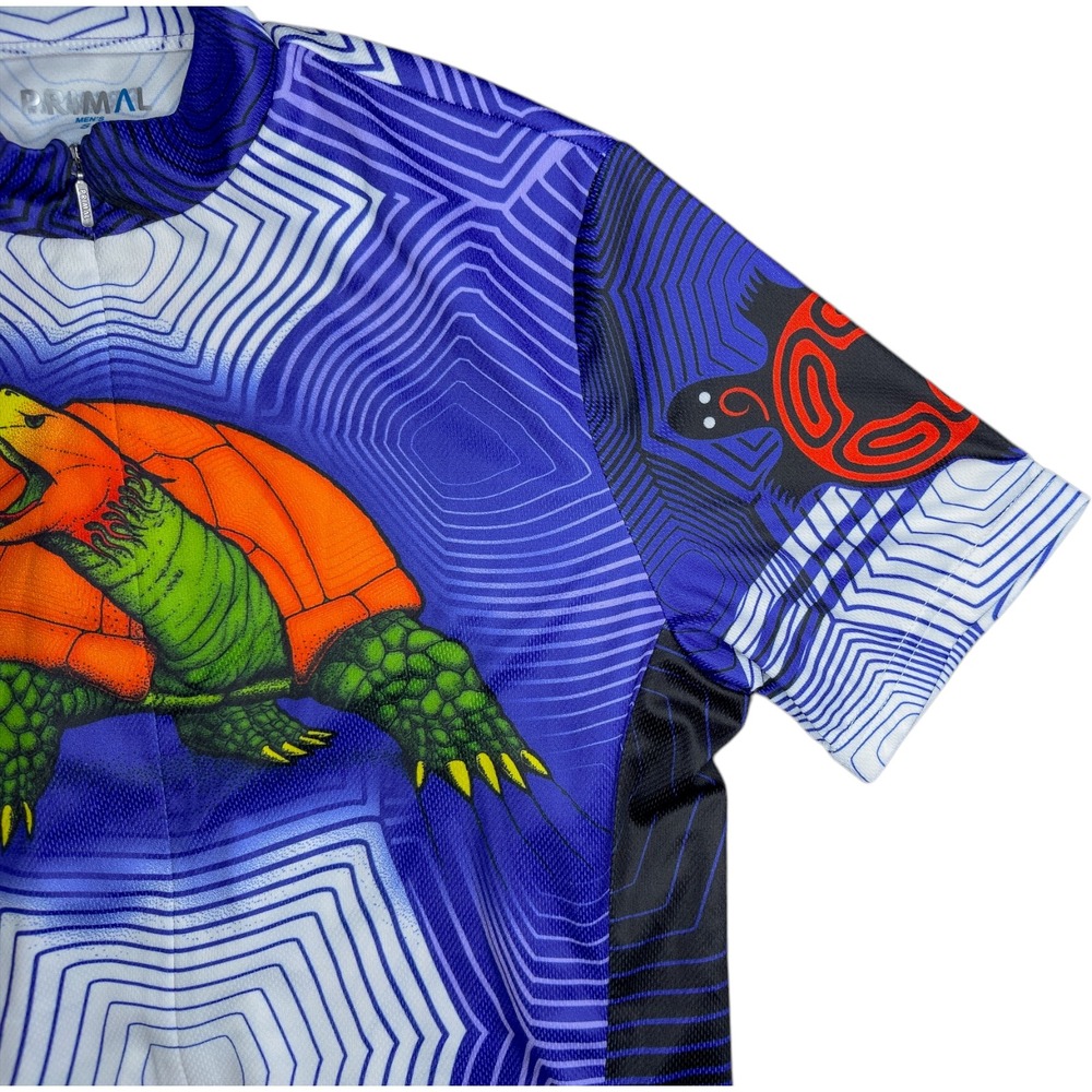 Primal‎ Not So Fast Snapping Turtle Cycling Jersey Men's Small 3/4 Zip Pockets - Picture 3 of 12